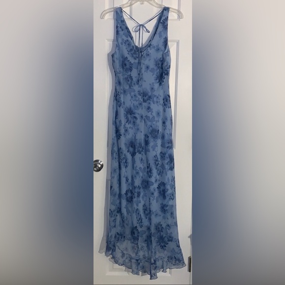 Vintage Blue sleeveless lined dress with flowers by B. Darlin size 11/12 - Picture 3 of 12